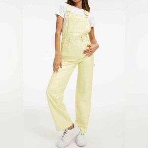 Good American Better Than Leather Straight Leg Overalls in Key Lime Size 4/27